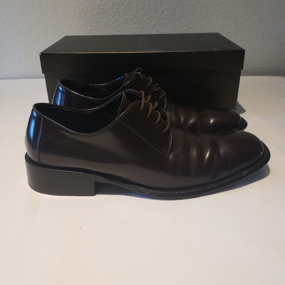 Gucci Mens Lace Up Dress Shoes, Dark Brown, Leather Soles, Size 9. - Picture 3 of 6